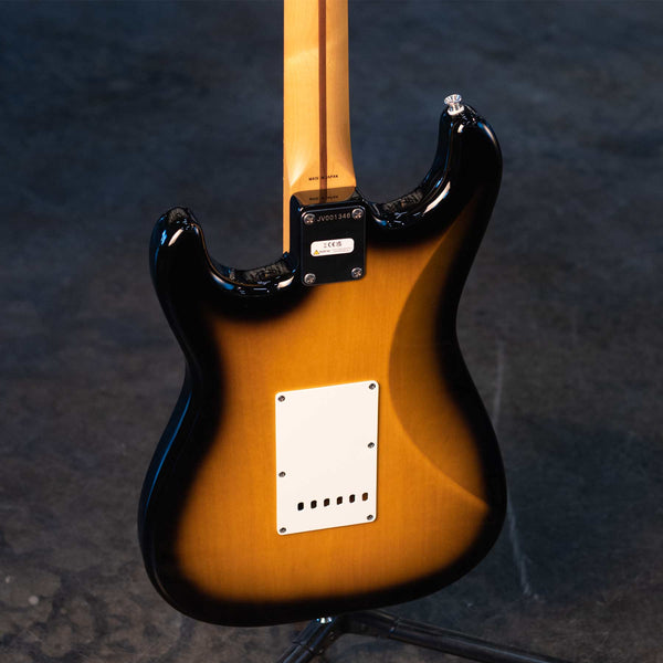 USED FENDER JV MODIFIED '50S STRATOCASTER HSS - 2-COLOUR SUNBURST WITH BAG