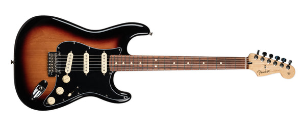 USED FENDER PLAYER STRATOCASTER - 3 TONE SUNBURST WITH NOISELESS PICKUPS AND GIGBAG