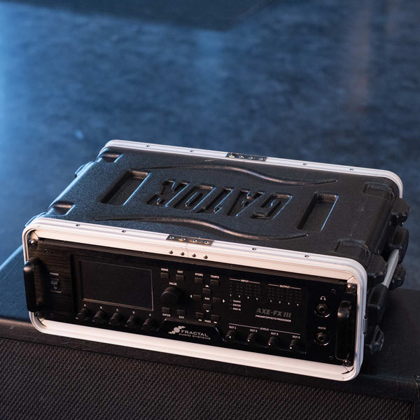 USED FRACTAL AUDIO AXE FX III WITH FC12 CONTROLLER,  VOLUME/EXP PEDAL AND GATOR RACK