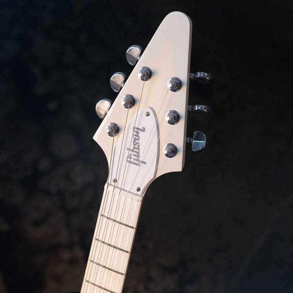 USED GIBSON BRENDON SMALL SNOW FALCON FLYING V - SNOW BURST WITH CASE