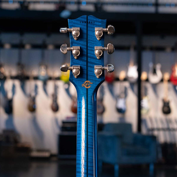 USED GIBSON CUSTOM SHOP LES PAUL CUSTOM KOA 2003 - TRANS BLUE WITH CASE