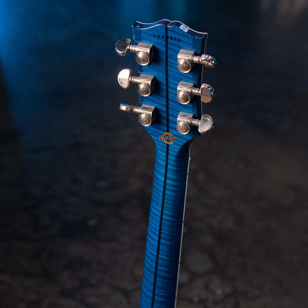 USED GIBSON CUSTOM SHOP LES PAUL CUSTOM KOA 2003 - TRANS BLUE WITH CASE