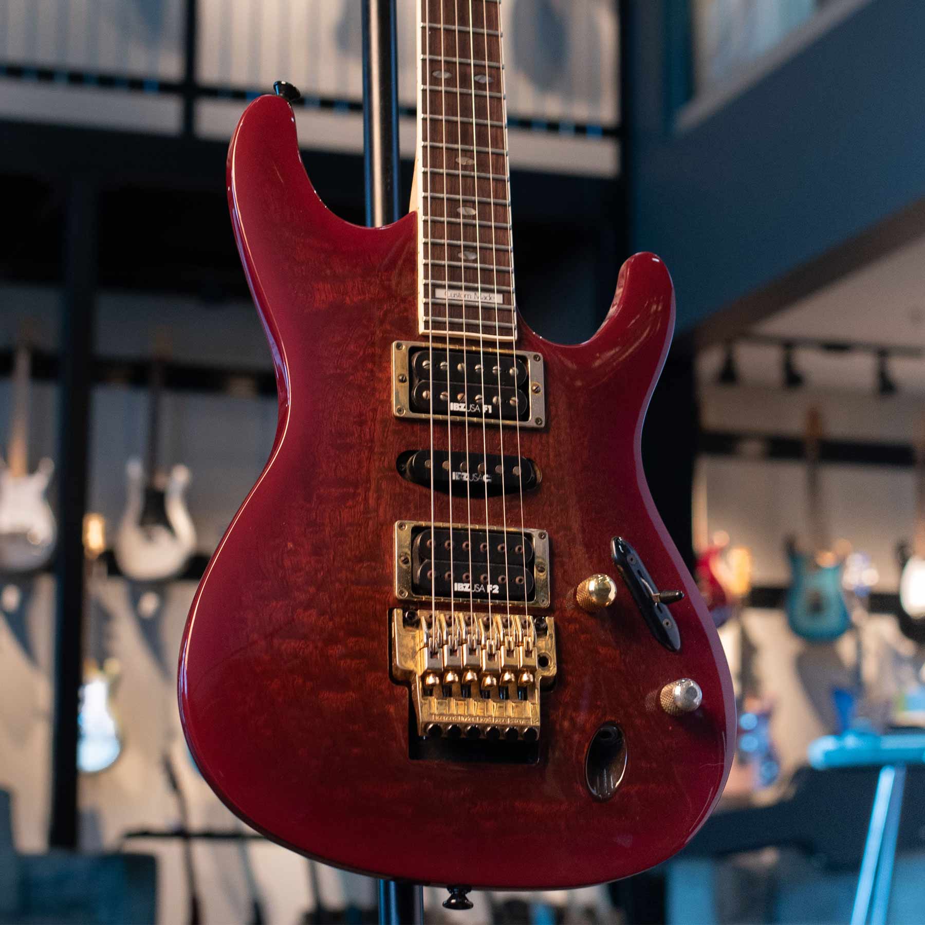 USED IBANEZ 1994  S540BM S SERIES HSH SUPERSTRAT (ANTIQUE VIOLIN - BURLED MAPLE) W/CASE