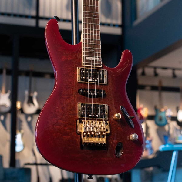 USED IBANEZ 1994  S540BM S SERIES HSH SUPERSTRAT (ANTIQUE VIOLIN - BURLED MAPLE) W/CASE