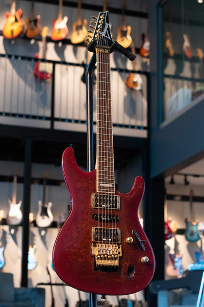 USED IBANEZ 1994  S540BM S SERIES HSH SUPERSTRAT (ANTIQUE VIOLIN - BURLED MAPLE) W/CASE