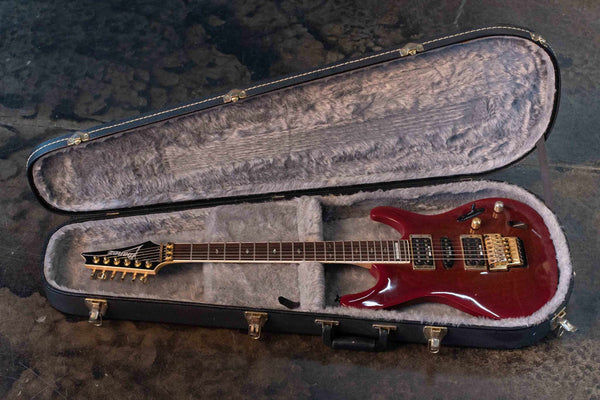 USED IBANEZ 1994  S540BM S SERIES HSH SUPERSTRAT (ANTIQUE VIOLIN - BURLED MAPLE) W/CASE