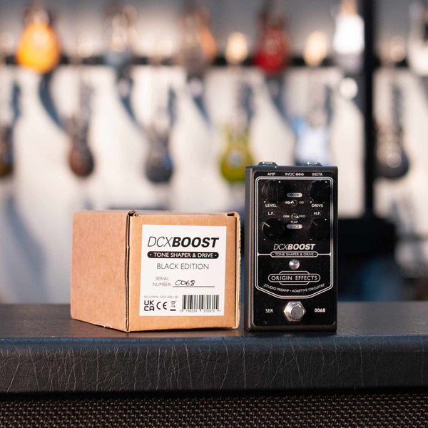 USED ORIGIN DCX BOOST TONE SHAPER AND DRIVE BLACK EDITION WITH BOX