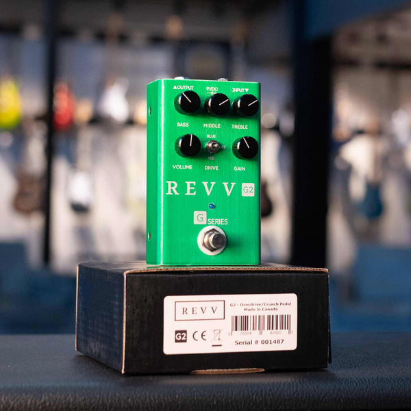USED REVV G2 GREEN CHANNEL OVERDRIVE/CRUNCH PEDAL WITH BOX