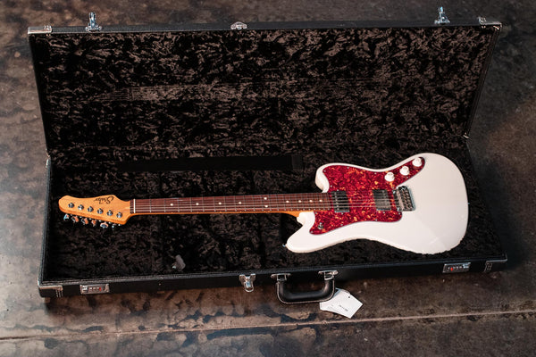 USED SUHR CLASSIC JM - OLYMPIC WHITE HH ROSEWOOD WITH CASE