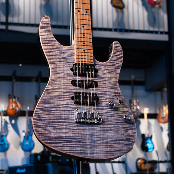 USED SUHR MODERN PLUS, ROASTED MAPLE NECK  -  TRANS BLUE DENIM SLATE