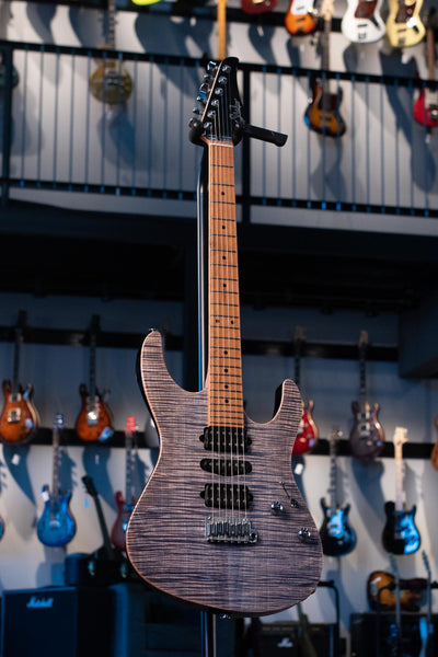 USED SUHR MODERN PLUS, ROASTED MAPLE NECK  -  TRANS BLUE DENIM SLATE