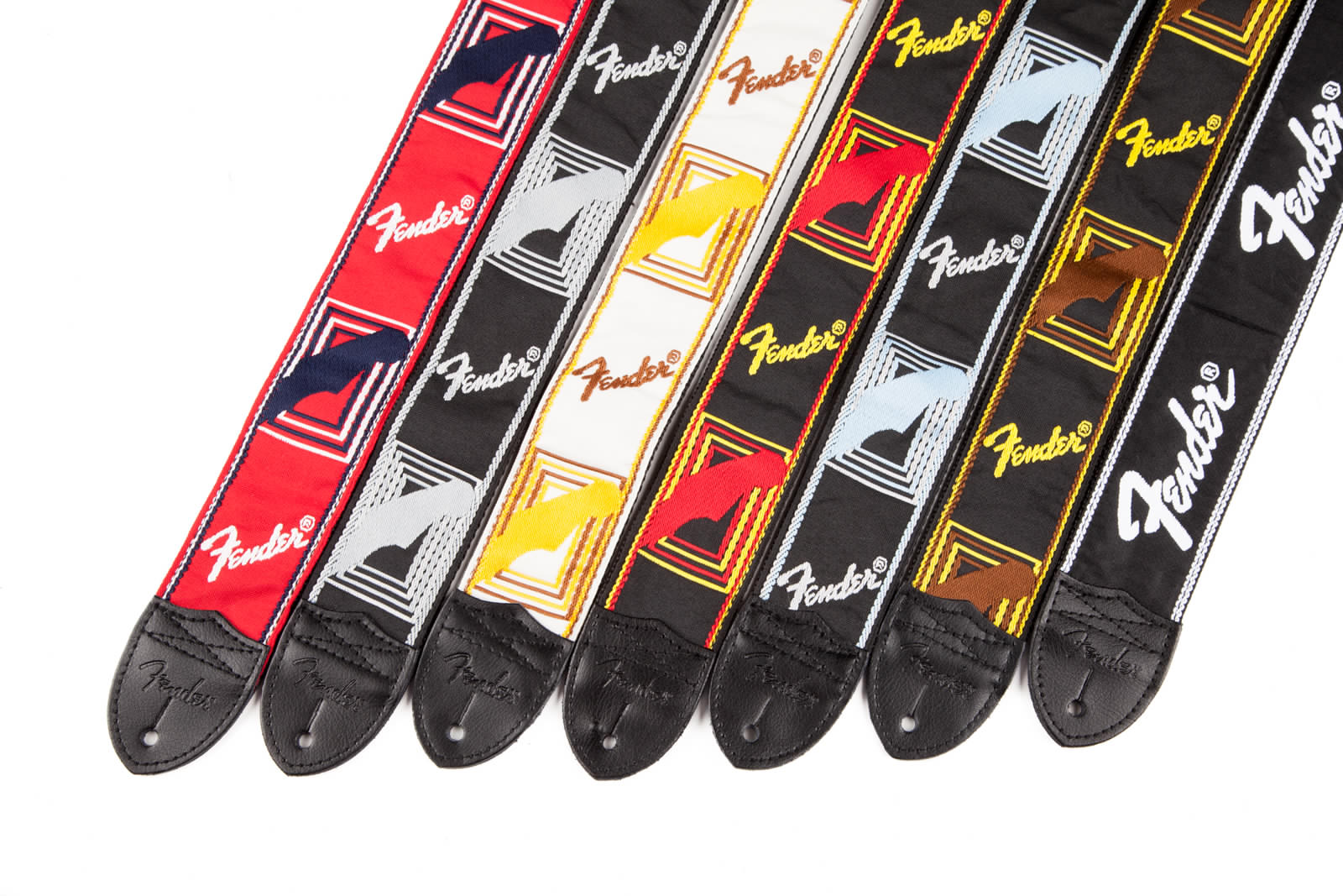 FENDER MONOGRAMMED STRAP BLACK/YELLOW/BROWN