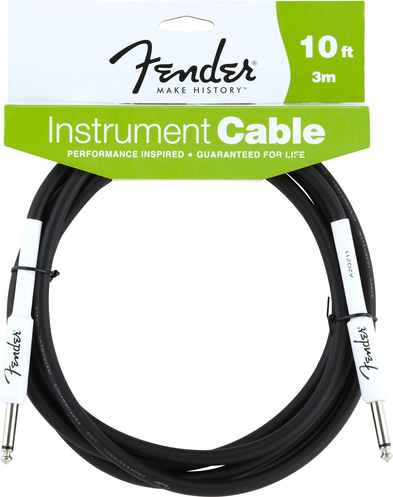 FENDER FG10 INSTRUMENT CABLE BLACK 10'