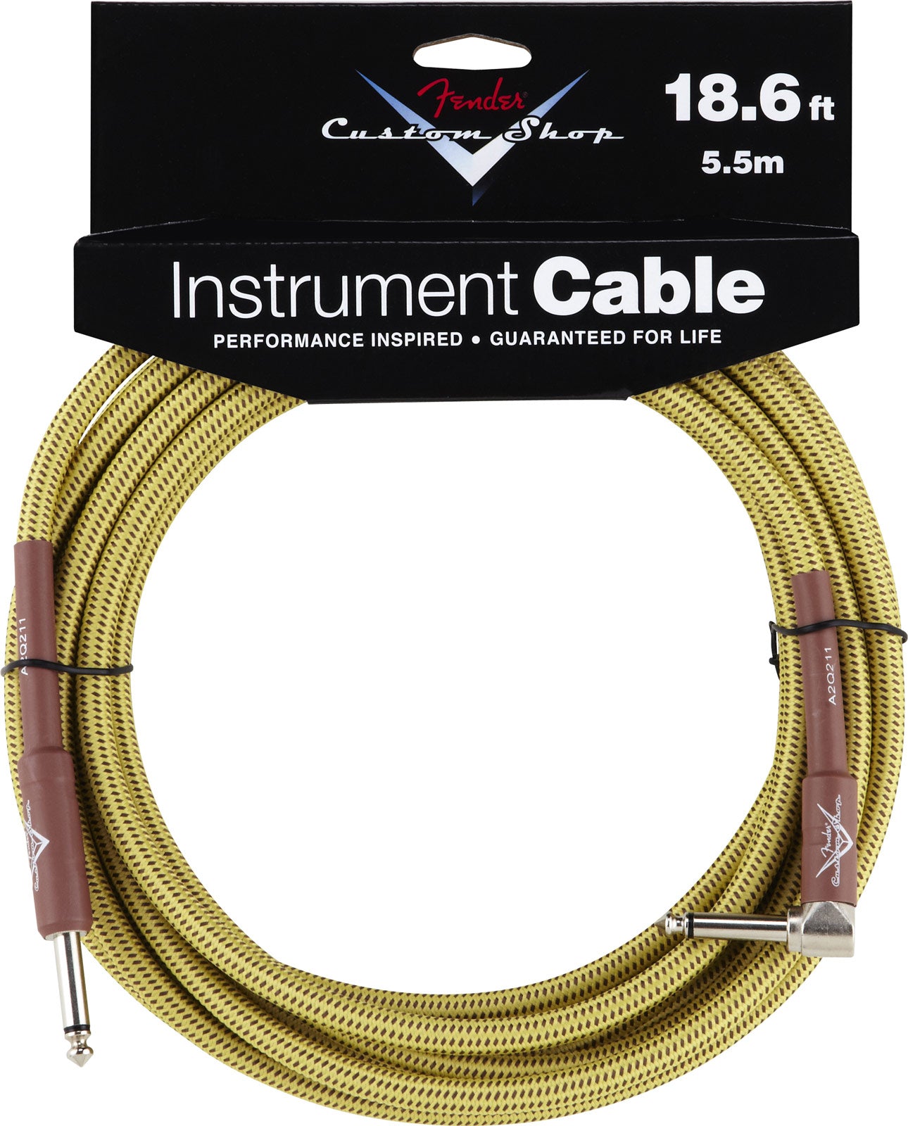 FENDER FG186TL CUSTOM SHOP INSTRUMENT CABLE TWEED 90 18.6'