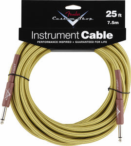 FENDER FG25T CUSTOM SHOP INSTRUMENT CABLE TWEED STRAIGHT 25'