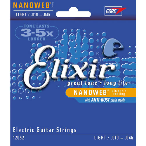 ELIXIR NANOWEB ELECTRIC GUITAR STRINGS LIGHT .010-.046