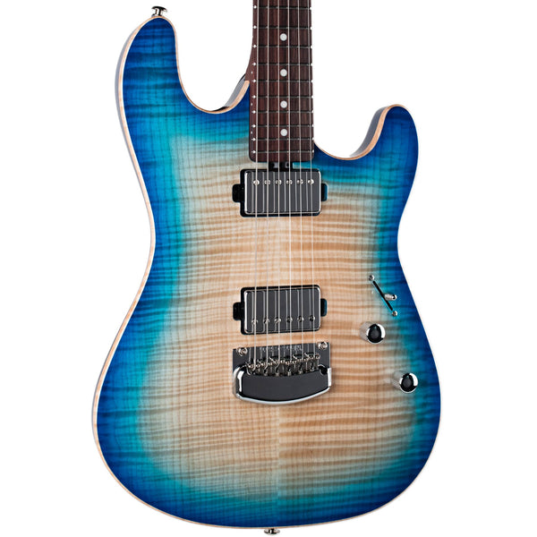 ERNIE BALL MUSIC MAN BFR SABRE HH - CORAL BLUE BURST, ALL ROSEWOOD NECK