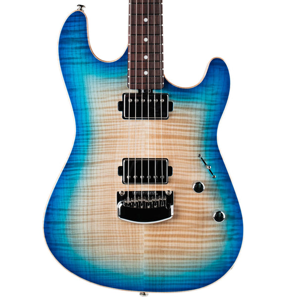 ERNIE BALL MUSIC MAN BFR SABRE HH - CORAL BLUE BURST, ALL ROSEWOOD NECK