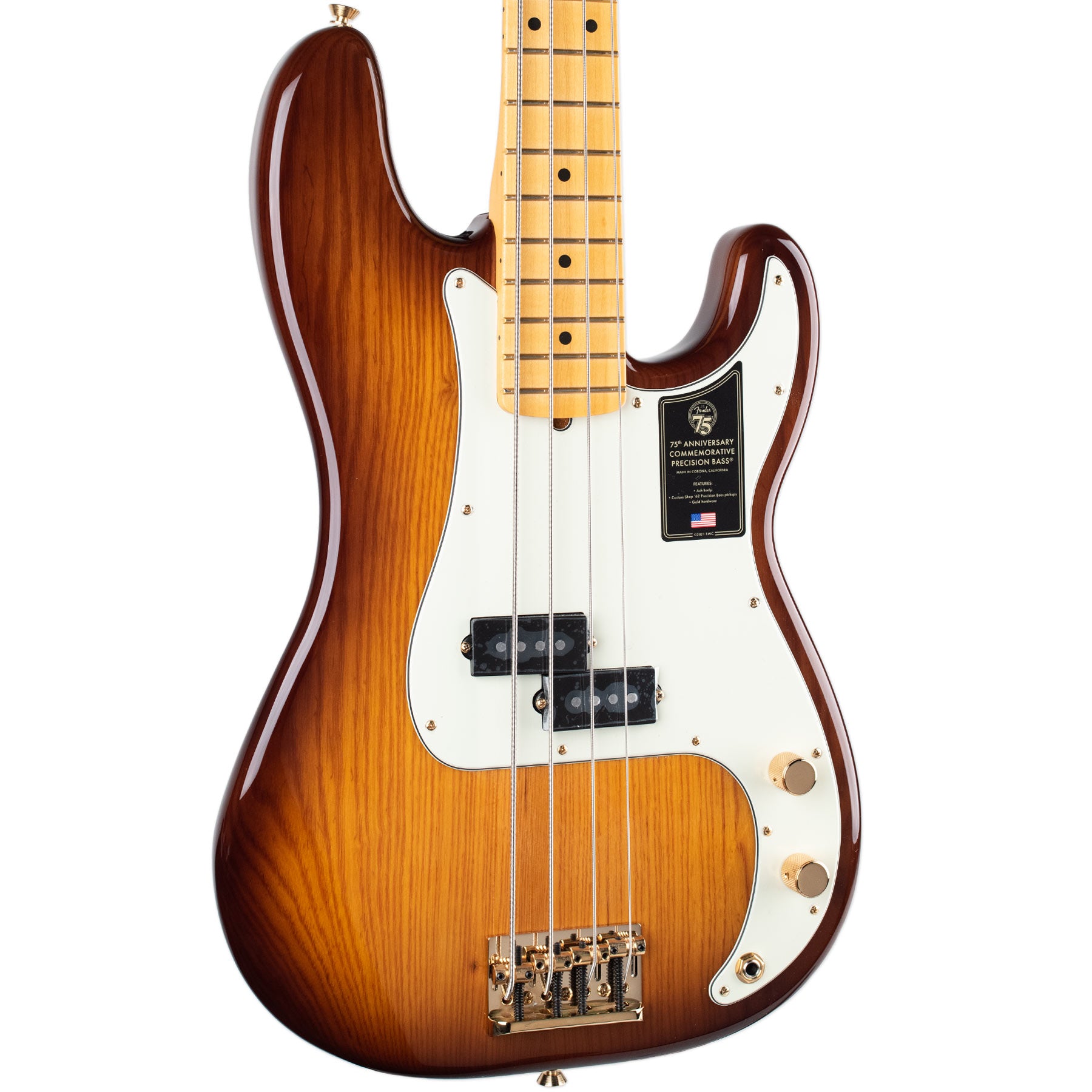 FENDER 75TH ANNIVERSARY COMMEMORATIVE PRECISION BASS - 2-COLOUR BOURBON BURST