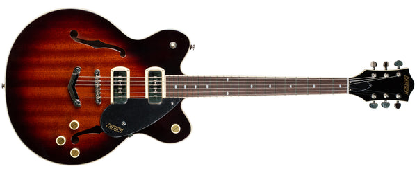 GRETSCH G2622-P90 STREAMLINER CENTER BLOCK DOUBLE-CUT P90 WITH V-STOPTAIL - HAVANA BURST