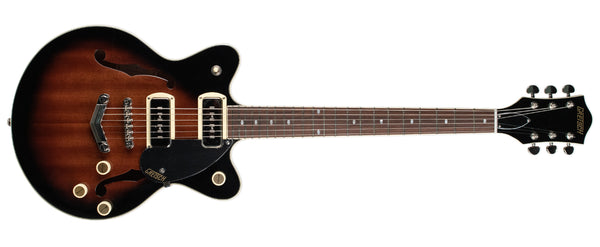 GRETSCH G2655-P90 STREAMLINER CENTER BLOCK JR. DOUBLE-CUT P90 WITH V-STOPTAIL - BROWNSTONE