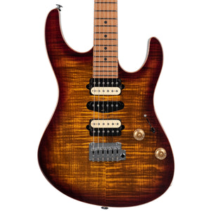 USED SUHR MODERN PLUS, ROASTED MAPLE FINGERBOARD - BENGAL BURST HSH WITH BAG