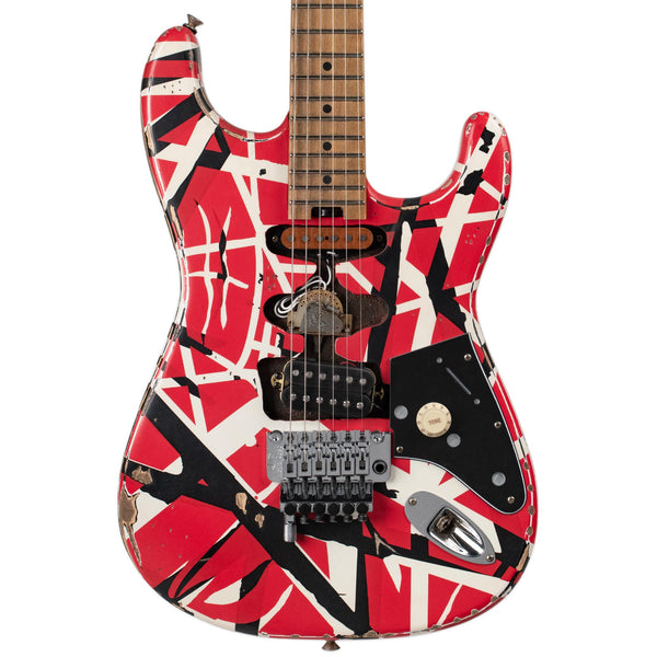 EVH STRIPED SERIES FRANKENSTEIN FRANKIE - RED WITH BLACK STRIPES