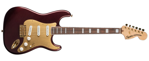 SQUIER 40TH ANNIVERSARY STRATOCASTER GOLD EDITION - RUBY RED METALLIC