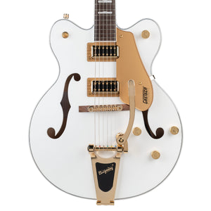 GRETSCH G5422TG ELECTROMATIC CLASSIC HOLLOW BODY DOUBLE-CUT WITH BIGSBY AND GOLD HARDWARE - SNOWCREST WHITE