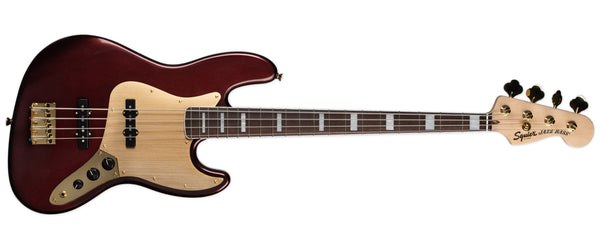 SQUIER 40TH ANNIVERSARY JAZZ BASS GOLD EDITION - RUBY RED METALLIC
