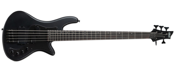 USED SCHECTER STILETTO STEALTH 5-STRING BASS - SATIN BLACK WITH GIGBAG