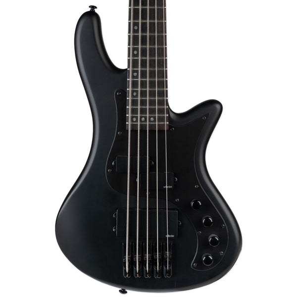 USED SCHECTER STILETTO STEALTH 5-STRING BASS - SATIN BLACK WITH GIGBAG