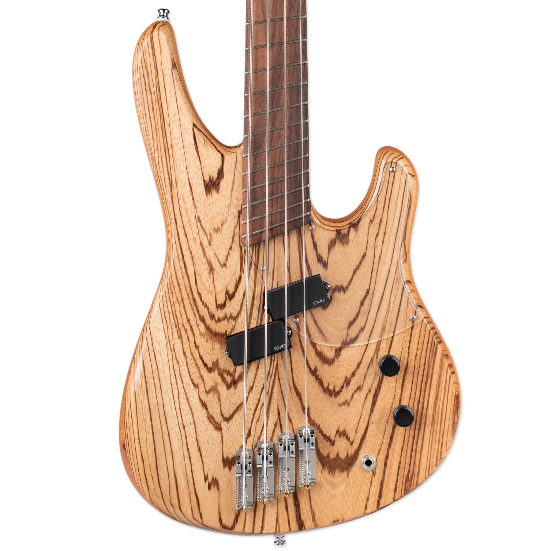 USED ALBER CUSTOM P-BASS FAN FRET - ZEBRAWOOD WITH CASE