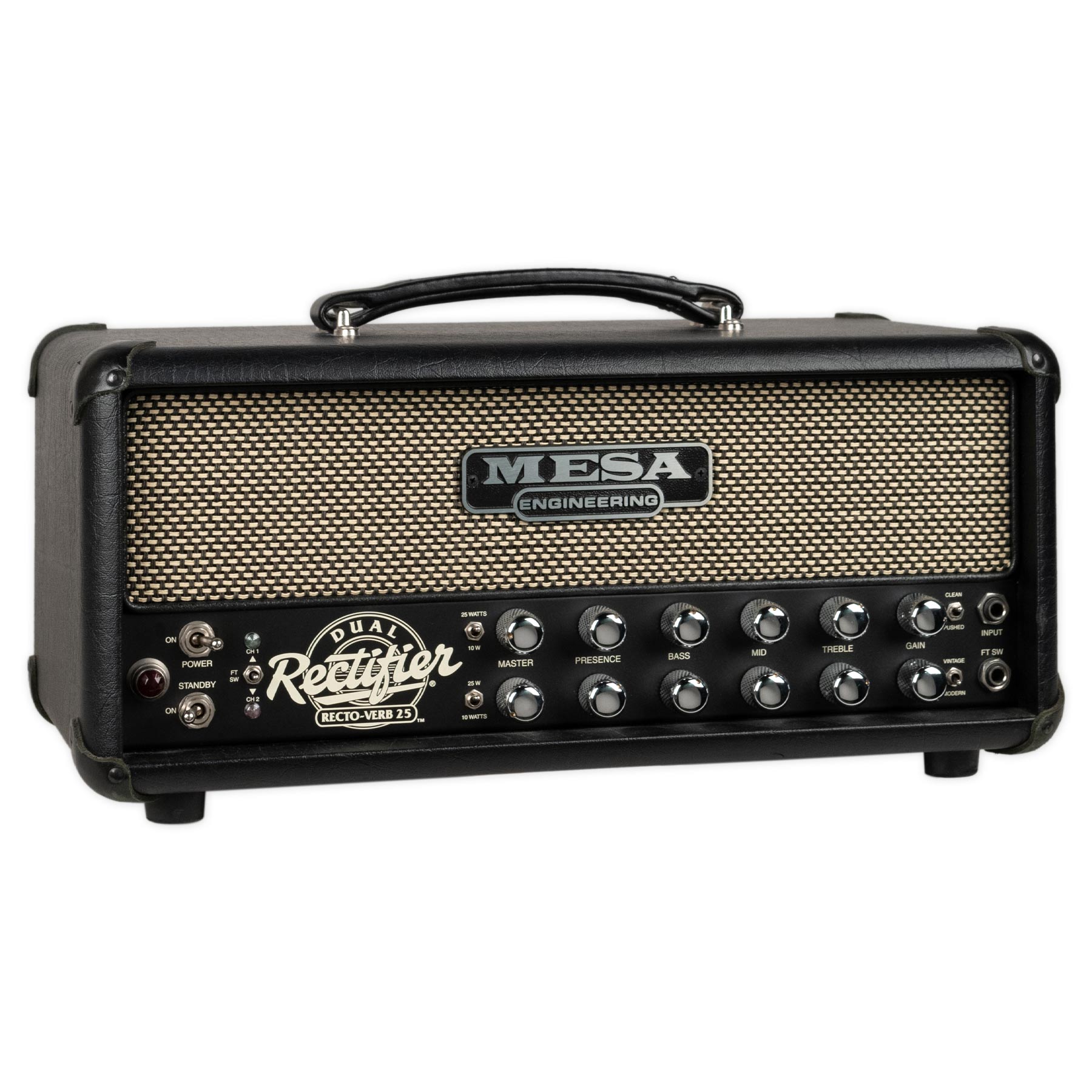 USED MESA BOOGIE RECTOVERB 25 HEAD - WITH FOOTSWITCH AND COVER