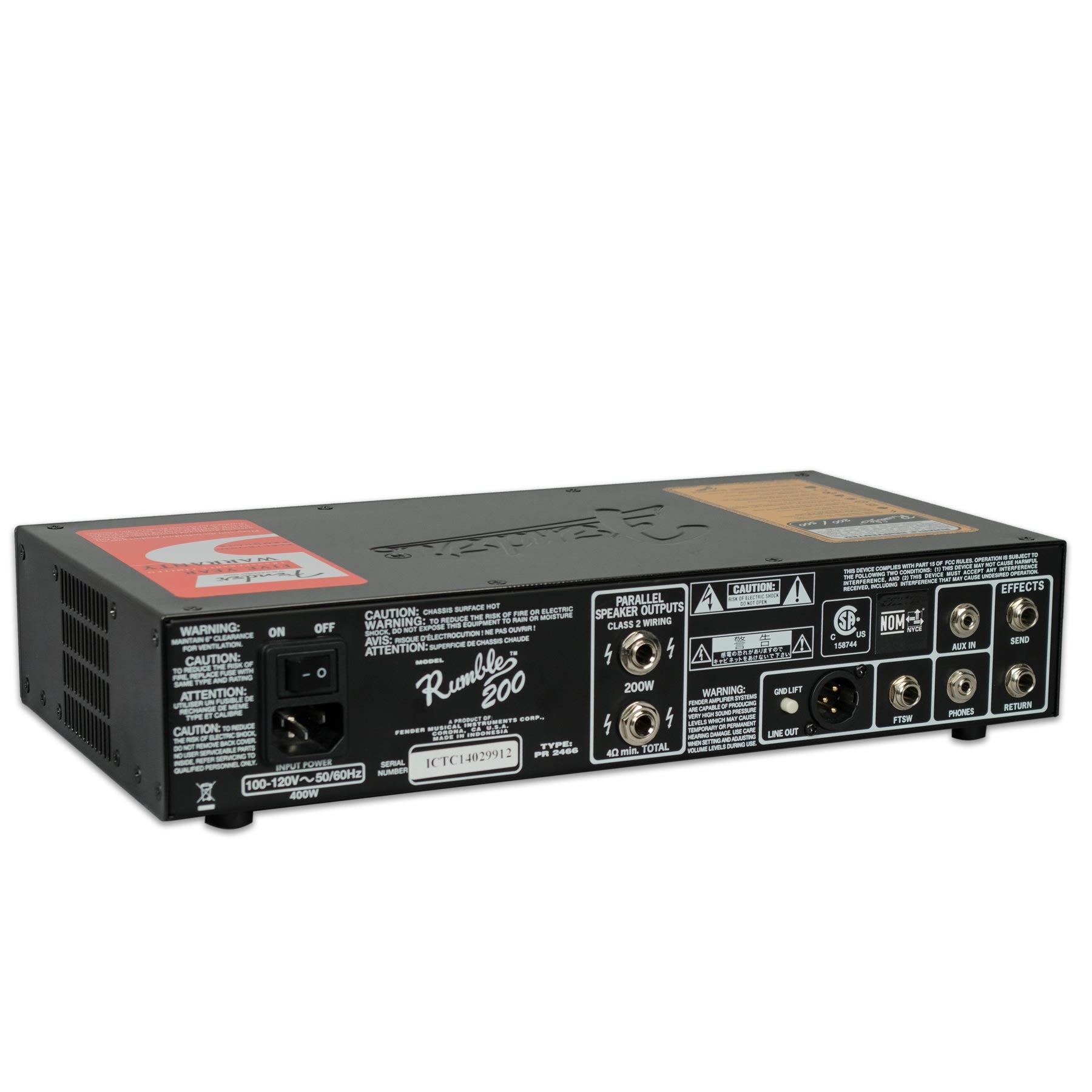 FENDER RUMBLE 200 V3 HEAD BASS AMPLIFIER | Stang Guitars