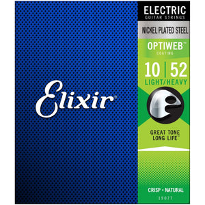 ELIXIR OPTIWEB ELECTRIC GUTIAR STRINGS LIGHT/HEAVY 10-52