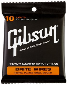 GIBSON BRITE WIRES NICKEL PLATED STEEL WOUND STRINGS LIGHT 10-46