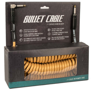 BULLET CABLE 30' COIL CABLE GOLD STRAIGHT/90 CONNECTORS