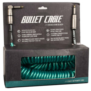 BULLET CABLE 30' COIL CABLE TEAL CLEAR STRAIGHT/90 CONNECTORS