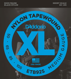 D'ADDARIO TAPEWOUND BASS STRINGS 50-105 SHORT SCALE