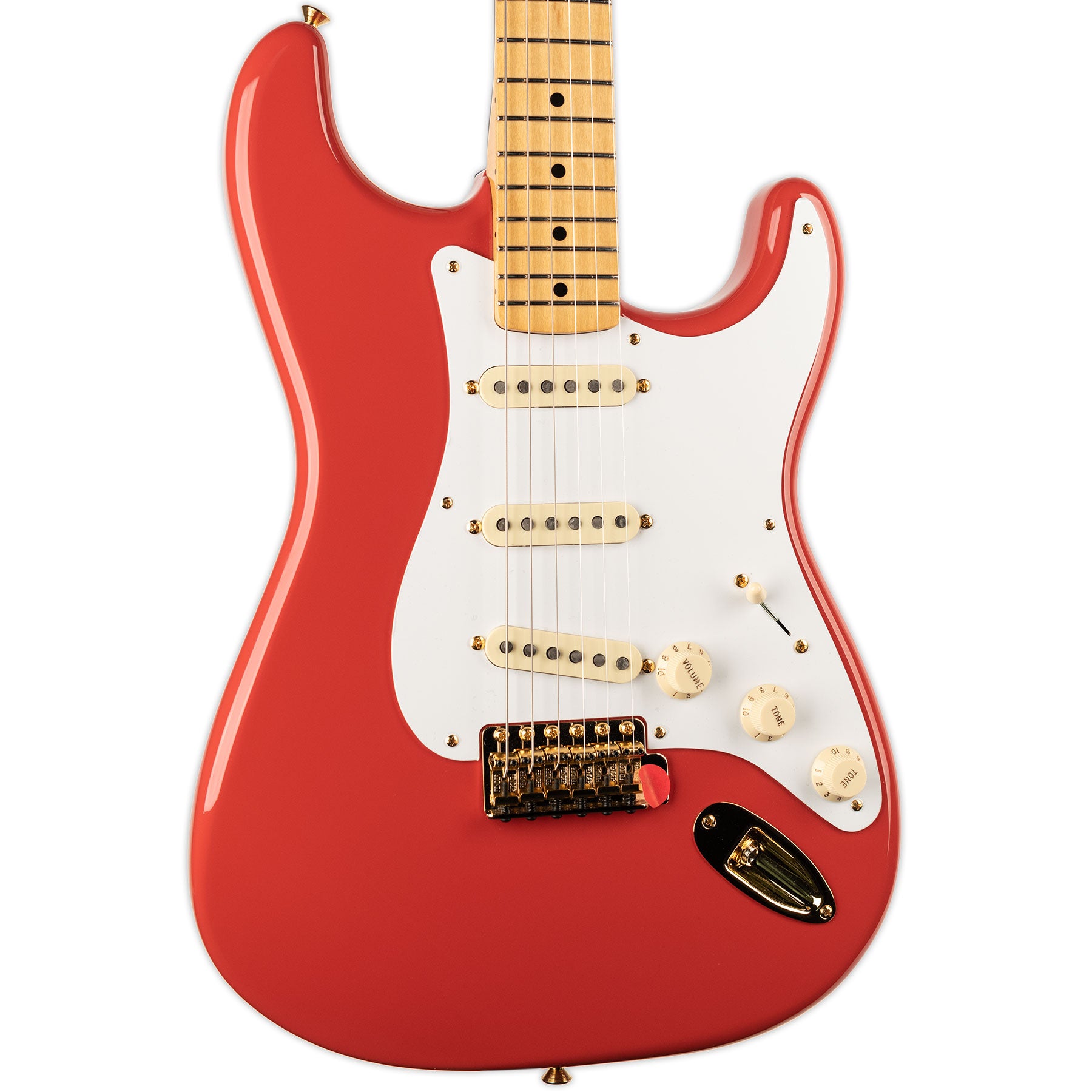 FENDER LIMITED EDITION 50'S STRATOCASTER FIESTA RED GOLD HARDWARE
