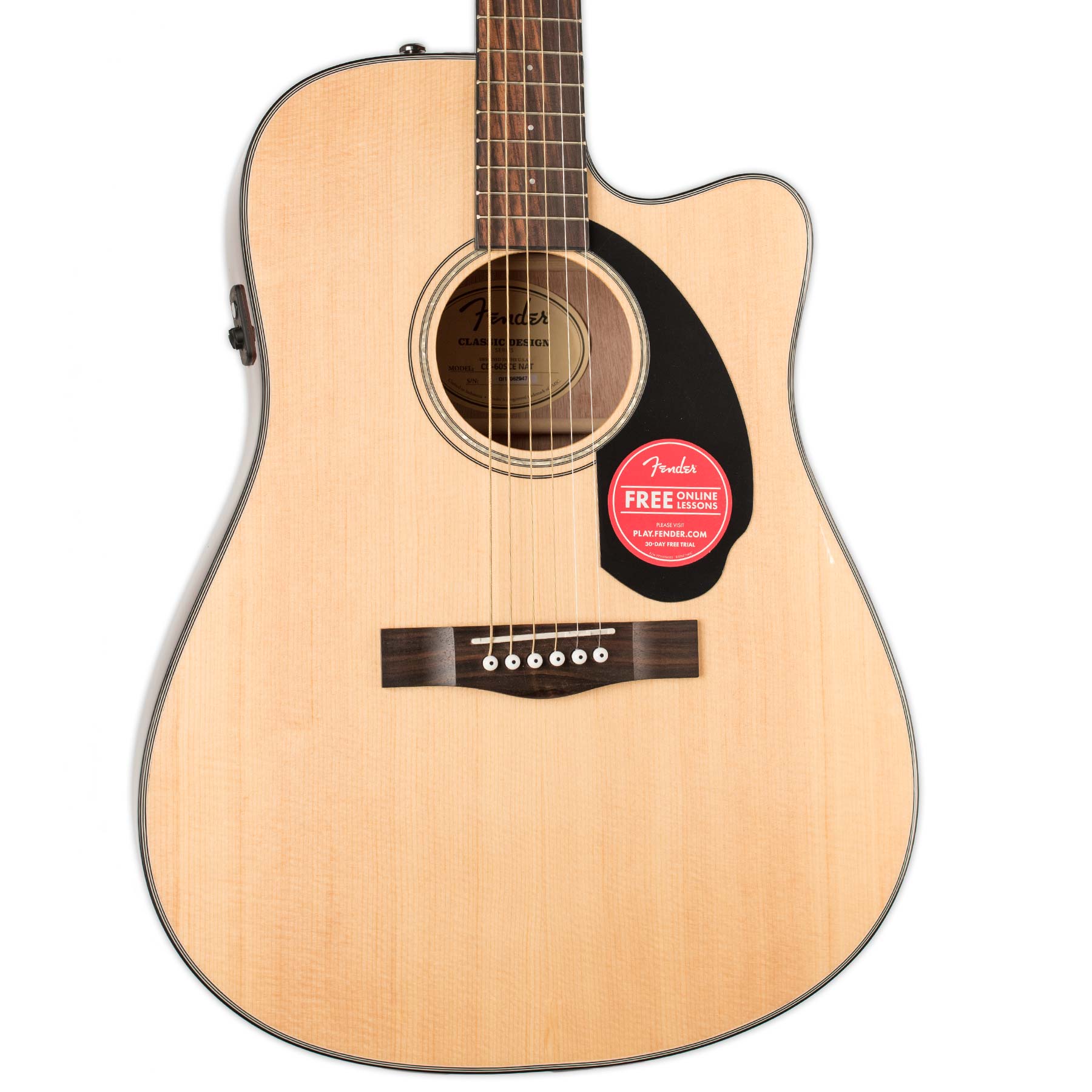 FENDER CD-60SCE DREADNOUGHT NATURAL WITH ELECTRONICS