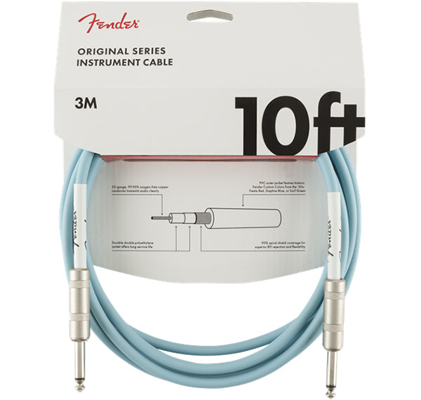 FENDER ORIGINAL SERIES INSTRUMENT CABLE 10’ DAPHNE BLUE STRAIGHT TO STRAIGHT
