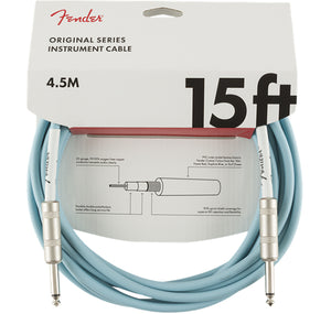 FENDER ORIGINAL SERIES INSTRUMENT CABLE 15’ DAPHNE BLUE STRAIGHT TO STRAIGHT