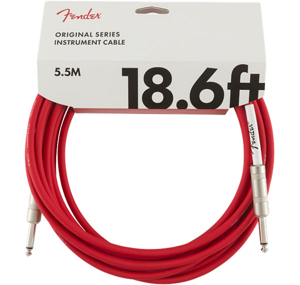 FENDER ORIGINAL SERIES INSTRUMENT CABLE 18.6’ FIESTA RED STRAIGHT TO STRAIGHT