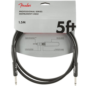 FENDER PROFESSIONAL SERIES INSTRUMENT CABLE 5’ BLACK STRAIGHT TO STRAIGHT