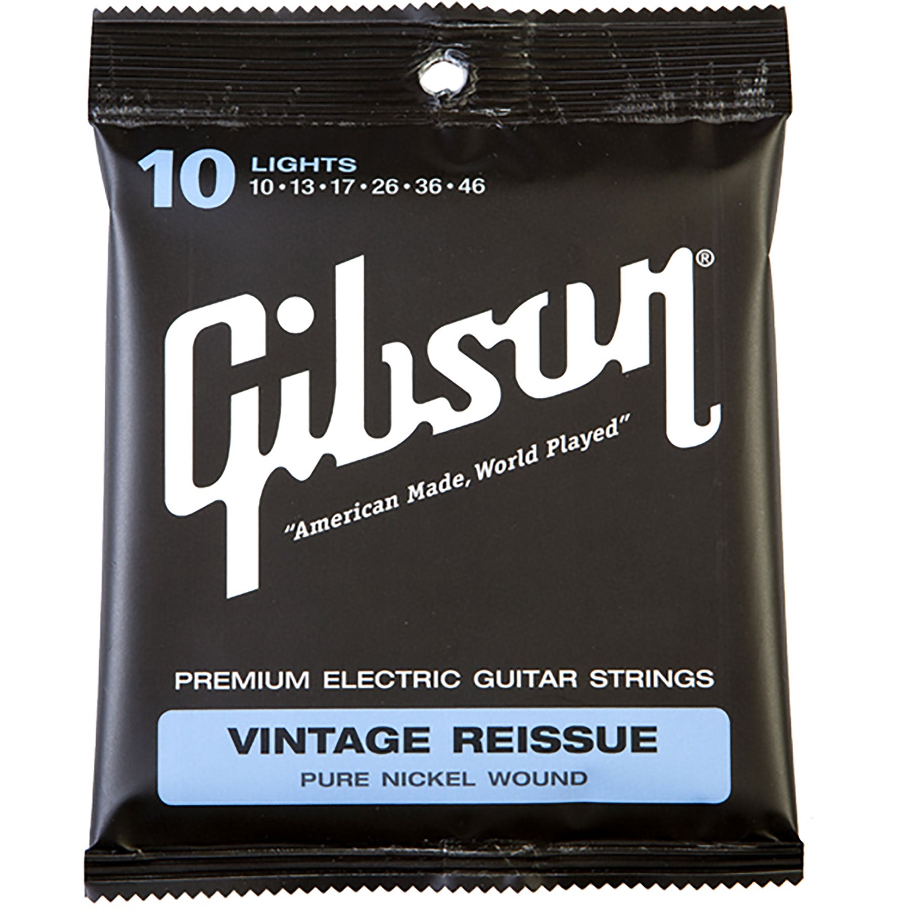 GIBSON VINTAGE REISSUE STRINGS PURE NICKEL WOUND LIGHT 10-46