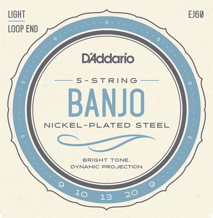 D'ADDARIO NICKEL PLATED STEEL BANJO STRINGS LIGHT .009-.020