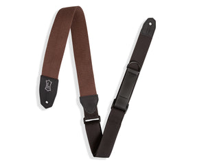 LEVY'S MRHC-BRN 2" ‘RIGHT HEIGHT’ COTTON GUITAR STRAP - BROWN
