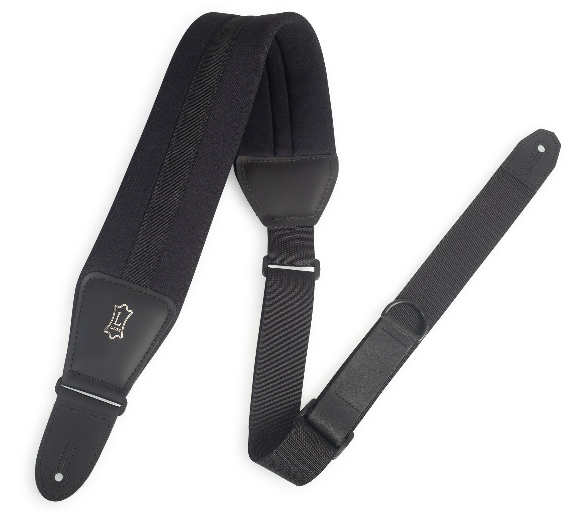 LEVY’S MRHNP3-BLK 3.25” ‘RIGHT HEIGHT’ NEOPRENE BASS GUITAR STRAP - BLACK